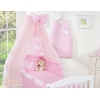 Linge de Lit Bébé Parure 11 pcs  Moustiquaire Rose Cœurs