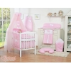 Linge de Lit Bébé Parure 11 pcs  Moustiquaire Rose Cœurs