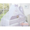 Linge de Lit Bébé Parure 11 pcs  Moustiquaire Rose Floraison Cœurs