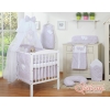 Linge de Lit Bébé Parure 11 pcs  Moustiquaire Rose Floraison Cœurs