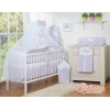 Linge de Lit Bébé Parure 11 pcs  Moustiquaire Rose Floraison Cœurs