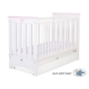 Lit avec Tiroir pour Bébé 60x120 cm Lorenzo Standard Rose Blanc