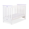 Lit Bébé a Barreaux 120x60 cm Lorenzo Blanc Lila