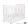 Lit Bébé a Barreaux 60x120 cm avec Tiroir Lorenzo Maxi Crème Blanc