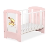 Lit Bébé à Barreaux 60x120 cm Crème Rose Poudré Papillon