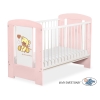 Lit Bébé à Barreaux 60x120 cm Crème Rose Poudré Papillon
