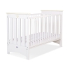 Lit Bébé a Barreaux 60x120 cm Lorenzo Crème Blanc