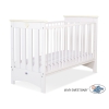 Lit Bébé a Barreaux 60x120 cm Lorenzo Crème Blanc