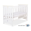 Lit Bébé a Barreaux 60x120 cm Lorenzo Crème Blanc