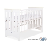 Lit Bébé a Barreaux 60x120 cm Lorenzo Crème Blanc