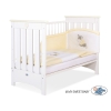 Lit Bébé a Barreaux 60x120 cm Lorenzo Crème Blanc