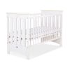 Lit Bébé a Barreaux 60x120 cm Lorenzo Crème Blanc