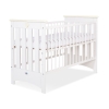 Lit Bébé a Barreaux 60x120 cm Lorenzo Crème Blanc