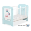 Lit Bébé à Barreaux 60x120 cm Menthe Hiboux