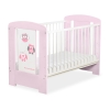 Lit Bébé à Barreaux 60x120 cm Rose Hiboux