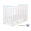 Lit Bébé a Barreaux avec Tiroir 120x60 cm Lorenzo Maxi Menthe Blanc