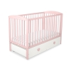 Lit Bébé à Barreaux avec Tiroir 120x60 cm Maxi Cœurs