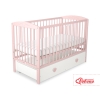 Lit Bébé à Barreaux avec Tiroir 120x60 cm Maxi Cœurs