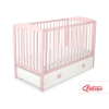 Lit Bébé à Barreaux avec Tiroir 120x60 cm Maxi Cœurs