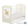 Lit Bébé à Barreaux avec Tiroir 120x60 cm Standard Crème Papillon