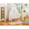 Lit Cododo avec Ciel Matelas et Linge Complet Beige Chevron