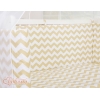 Lit Cododo avec Ciel Matelas et Linge Complet Beige Chevron