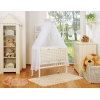 Lit Cododo avec Ciel Matelas et Linge Complet Beige Chevron