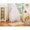 Lit Cododo avec Ciel Matelas et Linge Complet Beige Chevron