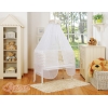 Lit Cododo avec Ciel Matelas et Linge Complet Beige Chevron