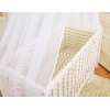 Lit Cododo avec Ciel Matelas et Linge Complet Beige Chevron