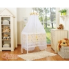 Lit Cododo avec Ciel Matelas et Linge Complet Crème Hiboux
