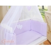 Lit Cododo avec Ciel Matelas et Linge Complet Lila Cœurs