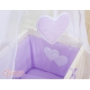 Lit Cododo avec Ciel Matelas et Linge Complet Lila Cœurs