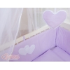 Lit Cododo avec Ciel Matelas et Linge Complet Lila Cœurs
