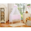 Lit Cododo avec Ciel Matelas et Linge Complet Rose