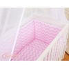 Lit Cododo avec Ciel Matelas et Linge Complet Rose Chevron