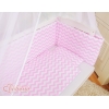 Lit Cododo avec Ciel Matelas et Linge Complet Rose Chevron