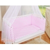 Lit Cododo avec Ciel Matelas et Linge Complet Rose Chevron