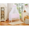 Lit Cododo avec Ciel Matelas et Linge Complet Rose Chevron