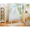 Lit Cododo avec Ciel Matelas et Linge Complet Turquoise à Pois Cœurs