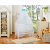 Lit Cododo avec Ciel Matelas et Linge Complet Turquoise à Pois Cœurs