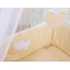 Lit de Cododo avec Matelas et Ensemble de Linge de Lit Beige à Pois Cœurs