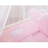 Lit de Cododo avec Matelas et Ensemble de Linge de Lit Rose Cœurs