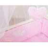 Lit de Cododo avec Matelas et Ensemble de Linge de Lit Rose Cœurs