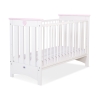 Lit pour Bébé 120x60 cm Lorenzo Rose Blanc