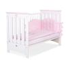 Lit pour Bébé 120x60 cm Lorenzo Rose Blanc