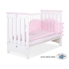 Lit pour Bébé 120x60 cm Lorenzo Rose Blanc