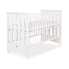 Lit pour Bébé 120x60 cm Lorenzo Rose Blanc