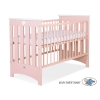 Lit pour Bébé a Barreaux 120x60 cm Lorenzo Rose Poudré pour Fille