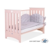 Lit pour Bébé a Barreaux 120x60 cm Lorenzo Rose Poudré pour Fille